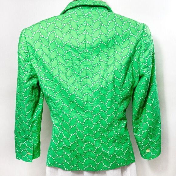 Vince Camuto Spring Green Eyelet Lace Suit Jacket Sz 0 - Picture 5 of 14